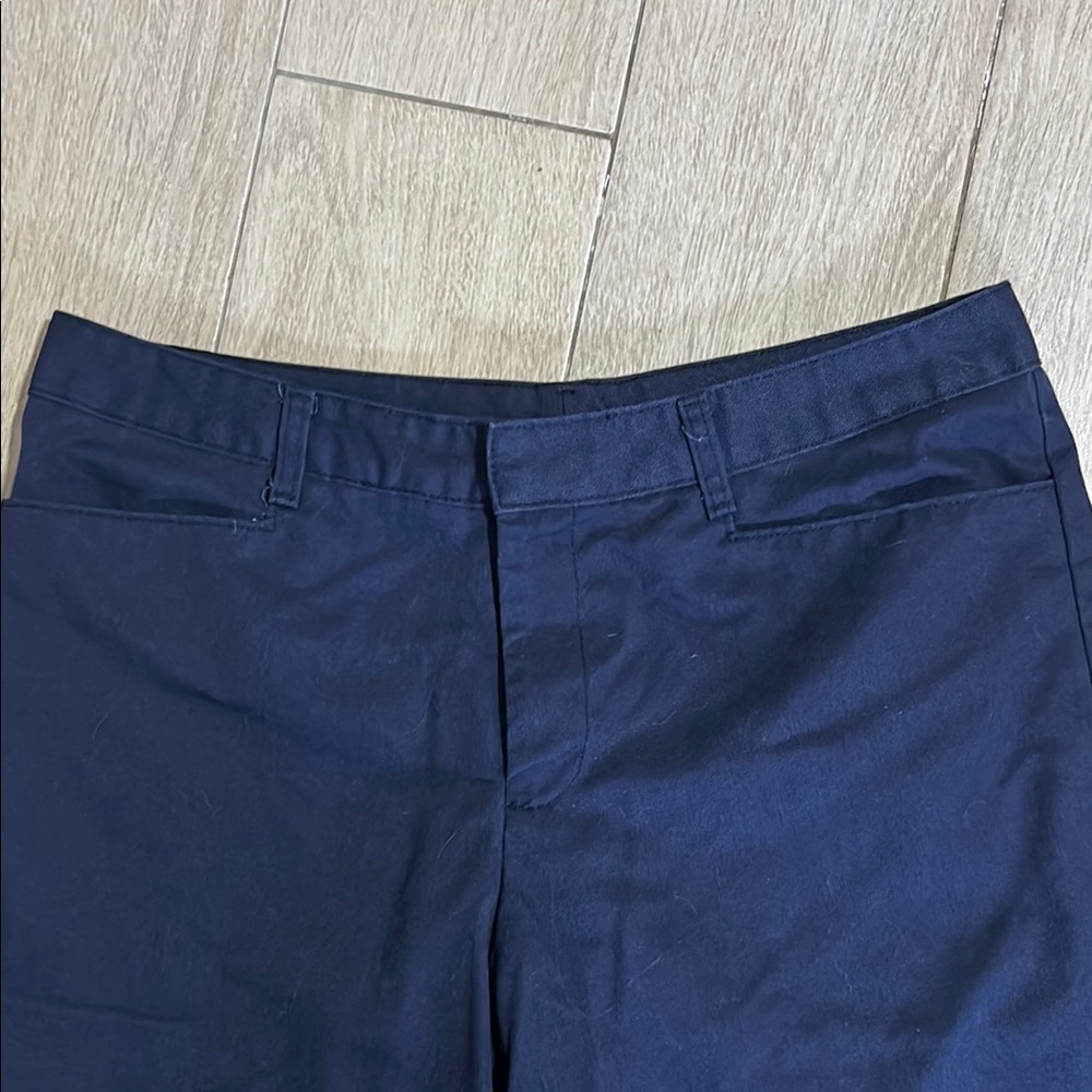 Unisex Navy Structured Cotton Blend Shorts with Tailored Fit School Uniform - Picture 3 of 6